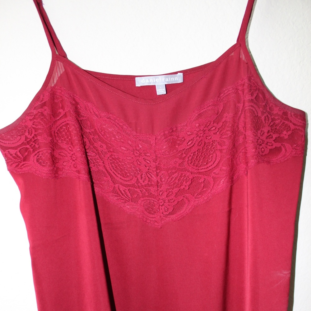 Red lace camisole
